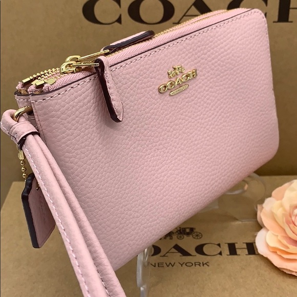 COACH Double Zip Wallet Im Gold/blossom - Picture 13 of 16